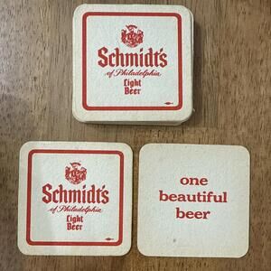 VTG Schmidts of Philadelphia Light Beer Paper Coaster 2 Sided Lot Of 10 Barware